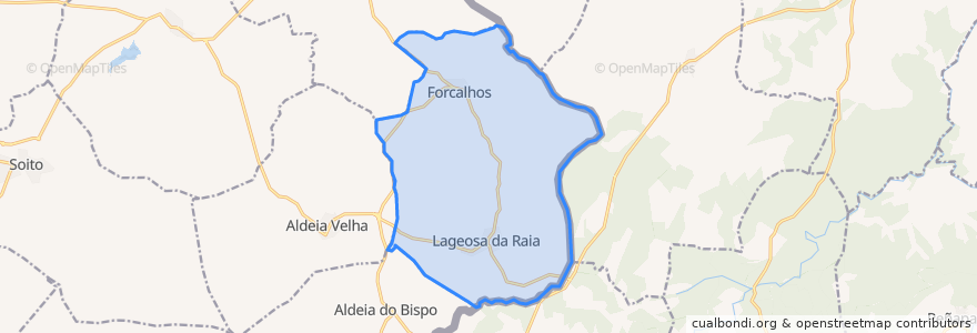 Mapa de ubicacion de Lajeosa e Forcalhos.