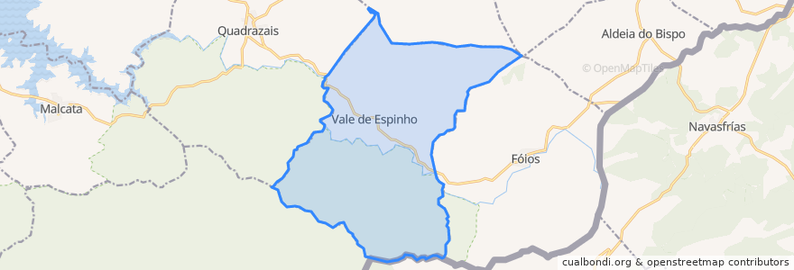 Mapa de ubicacion de Vale de Espinho.