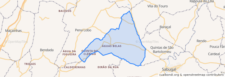 Mapa de ubicacion de Águas Belas.