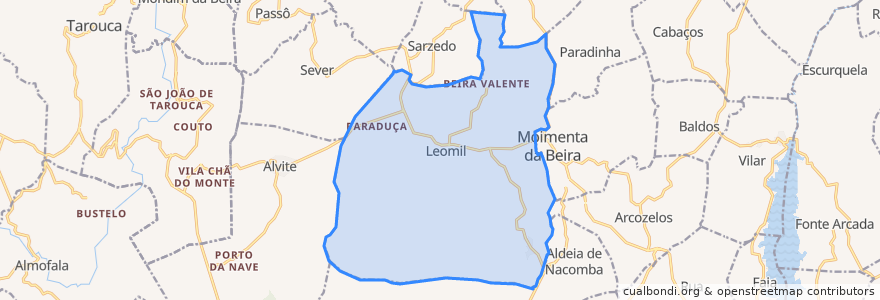 Mapa de ubicacion de Leomil.