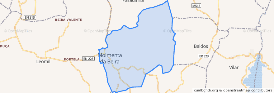 Mapa de ubicacion de Moimenta da Beira.