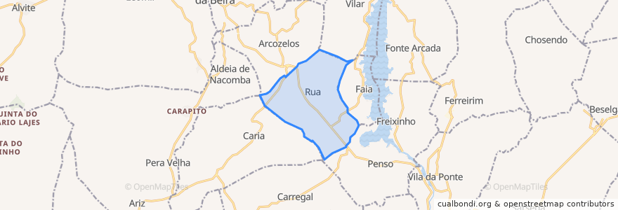 Mapa de ubicacion de Vila da Rua.