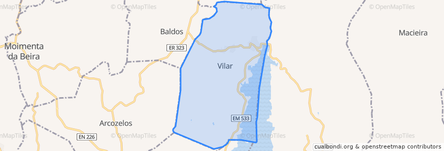 Mapa de ubicacion de Vilar.