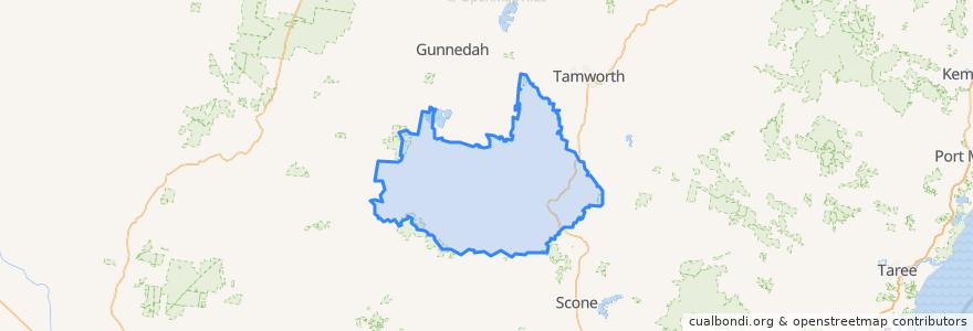 Mapa de ubicacion de Liverpool Plains Shire Council.