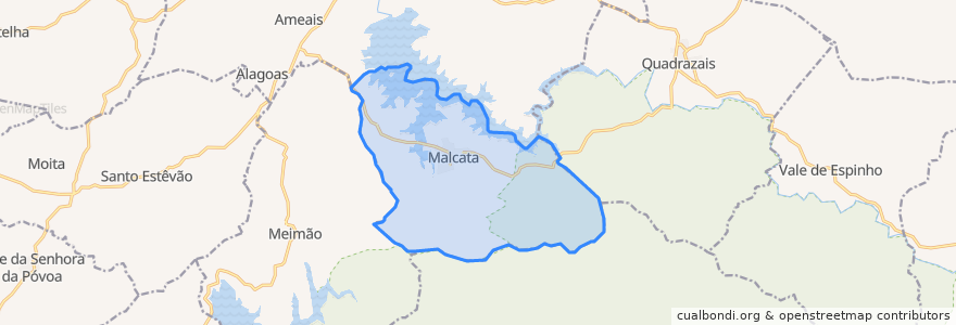 Mapa de ubicacion de Malcata.