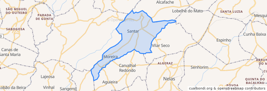 Mapa de ubicacion de Santar e Moreira.