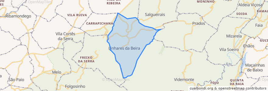 Mapa de ubicacion de Linhares.