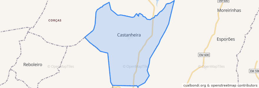 Mapa de ubicacion de Castanheira.