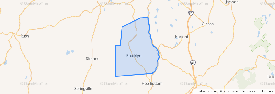 Mapa de ubicacion de Brooklyn Township.