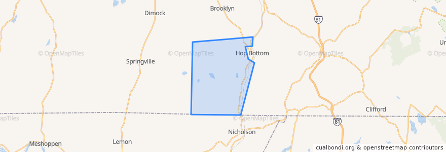 Mapa de ubicacion de Lathrop Township.