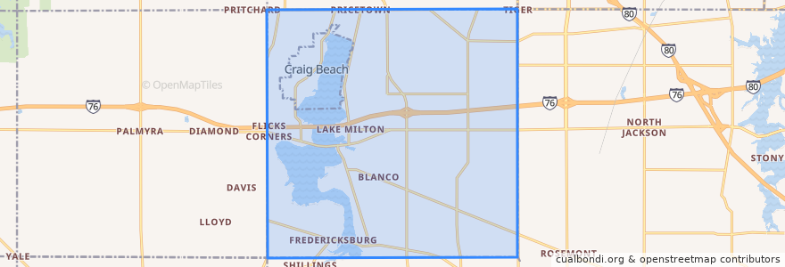 Mapa de ubicacion de Milton Township.