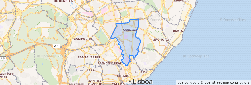 Mapa de ubicacion de Arroios.