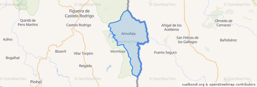 Mapa de ubicacion de Almofala e Escarigo.