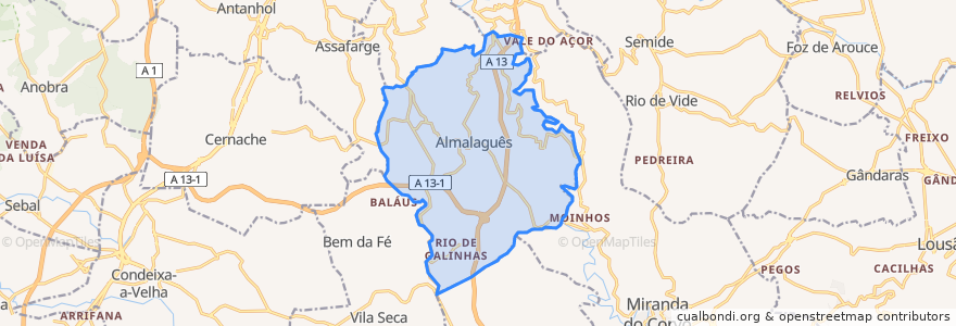 Mapa de ubicacion de Almalaguês.