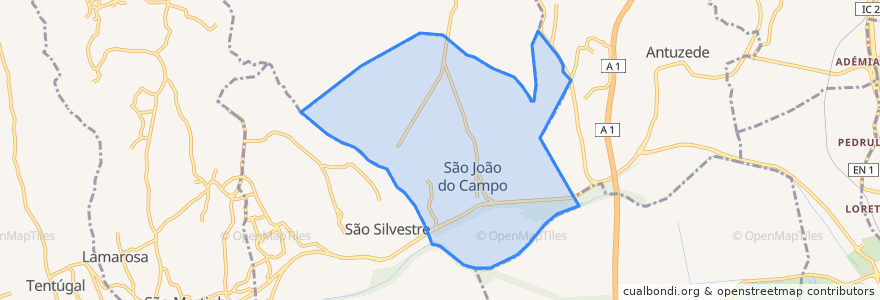 Mapa de ubicacion de São João do Campo.