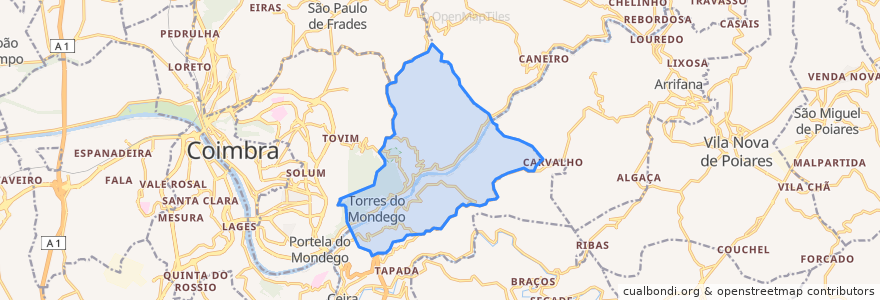 Mapa de ubicacion de Torres do Mondego.