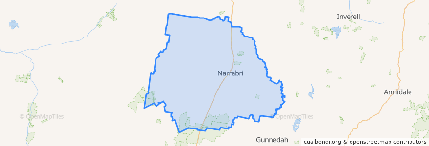 Mapa de ubicacion de Narrabri Shire Council.