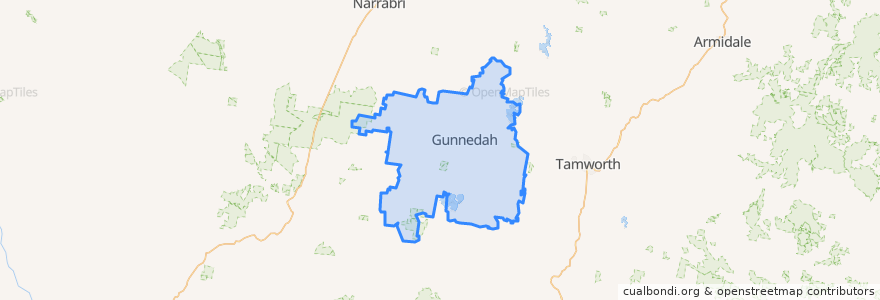 Mapa de ubicacion de Gunnedah Shire Council.