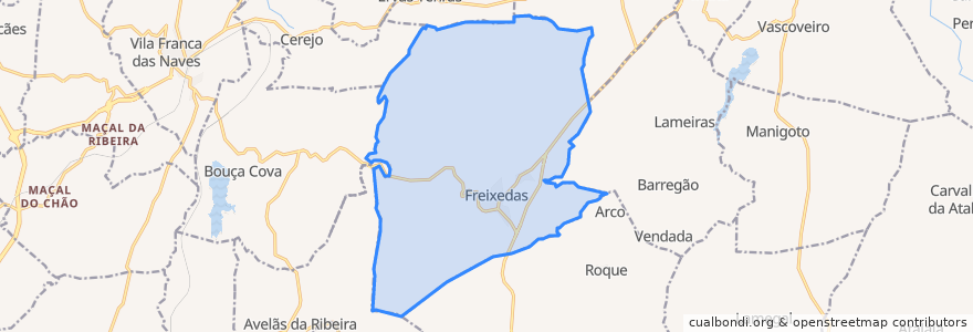 Mapa de ubicacion de Freixedas.