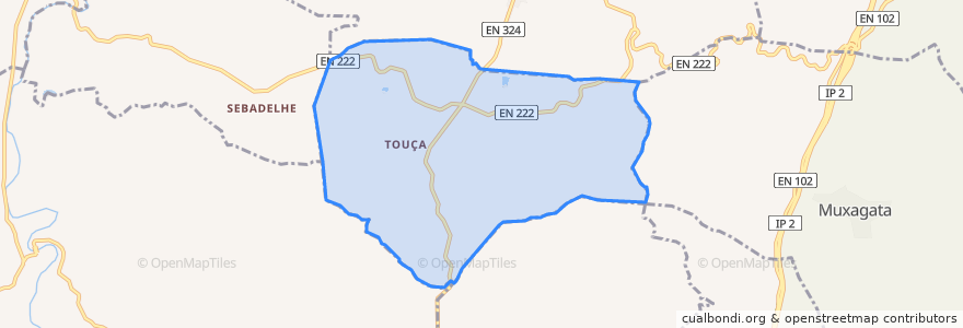 Mapa de ubicacion de Touça.