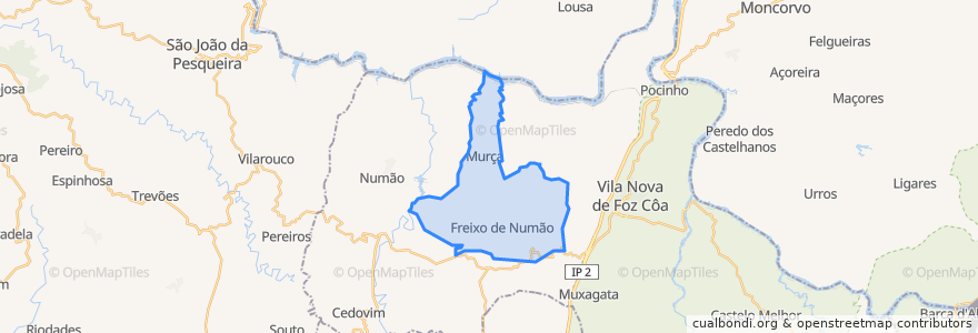 Mapa de ubicacion de Freixo de Numão.