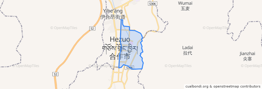 Mapa de ubicacion de 通钦街道 ཐོད་ཆིངས་ཁྲོམ་གཞུང་།.