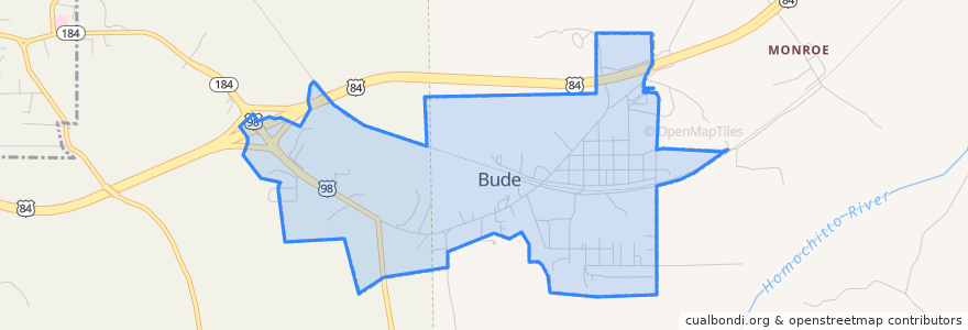 Mapa de ubicacion de Bude.