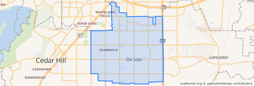 Mapa de ubicacion de DeSoto.