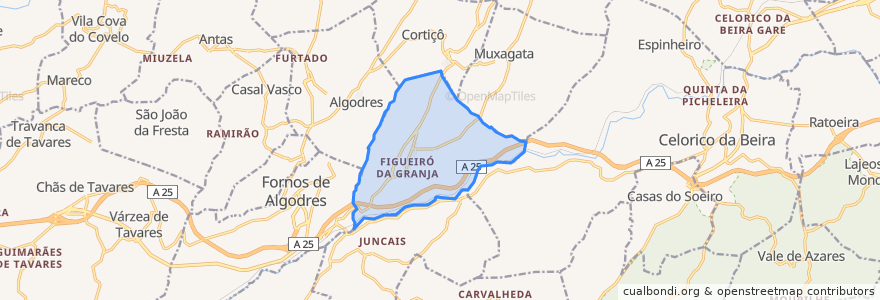 Mapa de ubicacion de Figueiró da Granja.