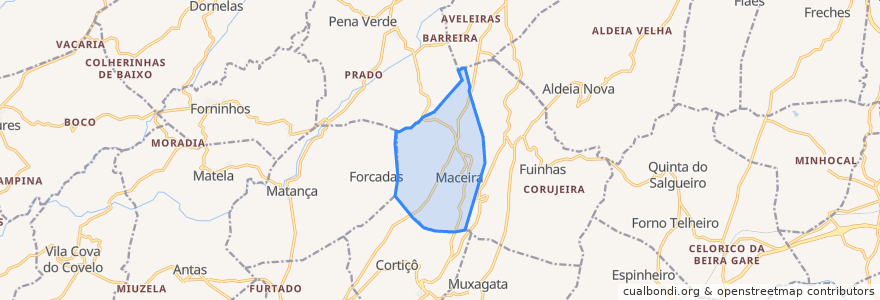 Mapa de ubicacion de Maceira.