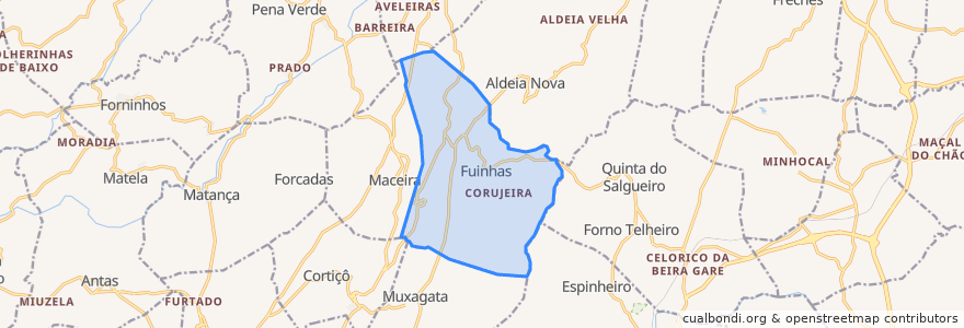 Mapa de ubicacion de Sobral Pichorro e Fuinhas.