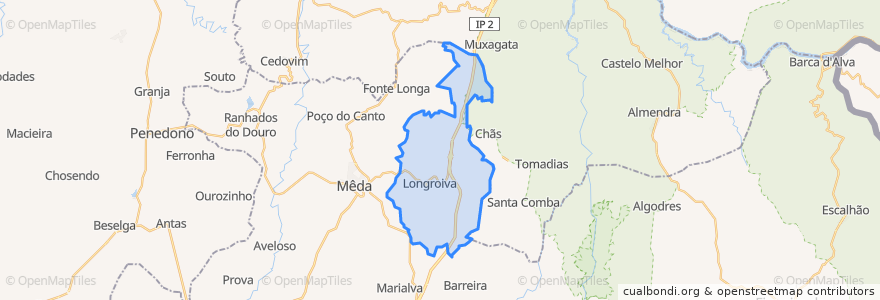 Mapa de ubicacion de Longroiva.