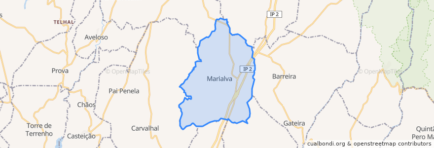 Mapa de ubicacion de Marialva.