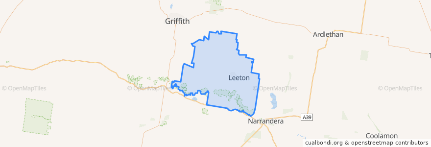 Mapa de ubicacion de Leeton Shire Council.