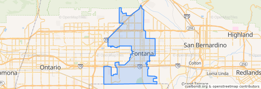 Mapa de ubicacion de Fontana.