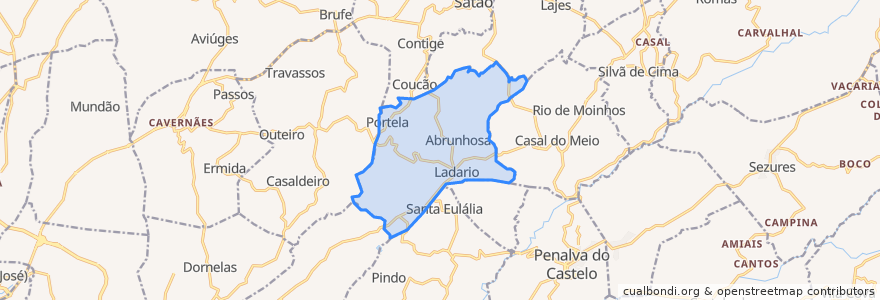 Mapa de ubicacion de São Miguel de Vila Boa.