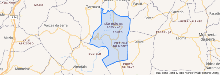 Mapa de ubicacion de São João de Tarouca.