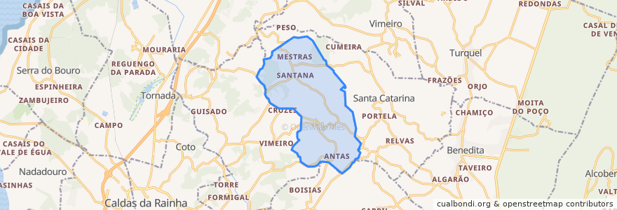 Mapa de ubicacion de Carvalhal Benfeito.