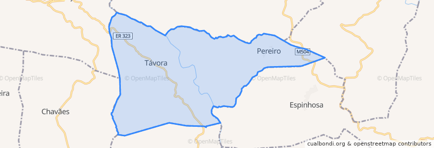 Mapa de ubicacion de Távora e Pereiro.