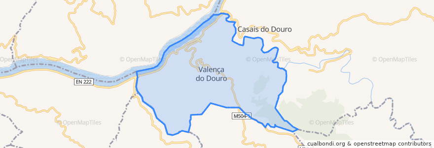 Mapa de ubicacion de Valença do Douro.