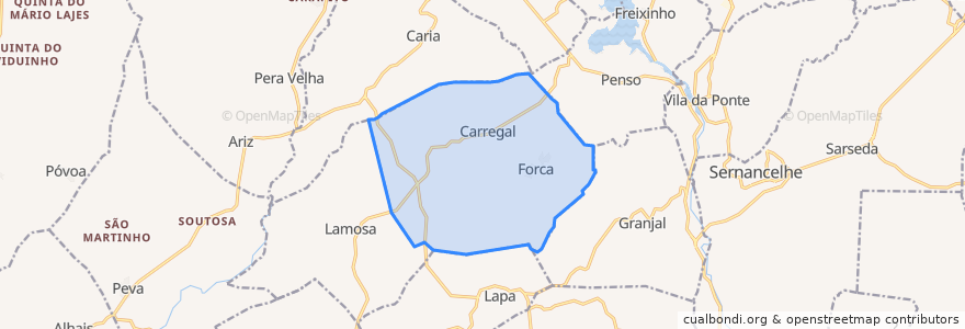 Mapa de ubicacion de Carregal.