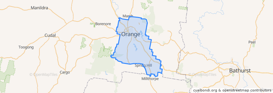 Mapa de ubicacion de Orange City Council.