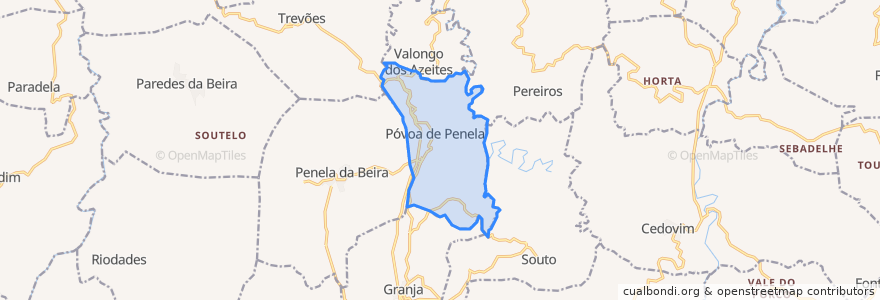 Mapa de ubicacion de Póvoa de Penela.