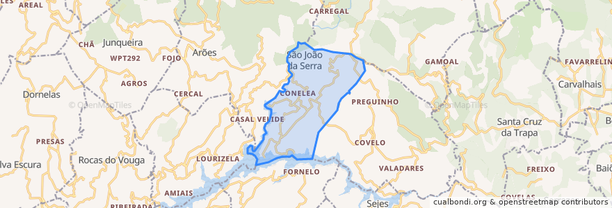 Mapa de ubicacion de São João da Serra.