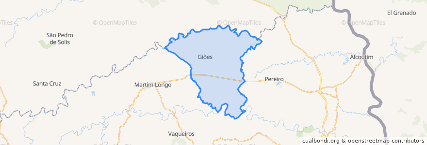 Mapa de ubicacion de Giões.