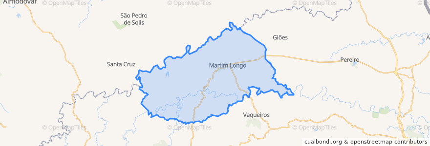 Mapa de ubicacion de Martim Longo.