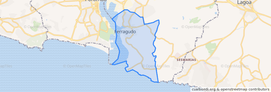 Mapa de ubicacion de Ferragudo.