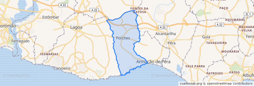 Mapa de ubicacion de Porches.