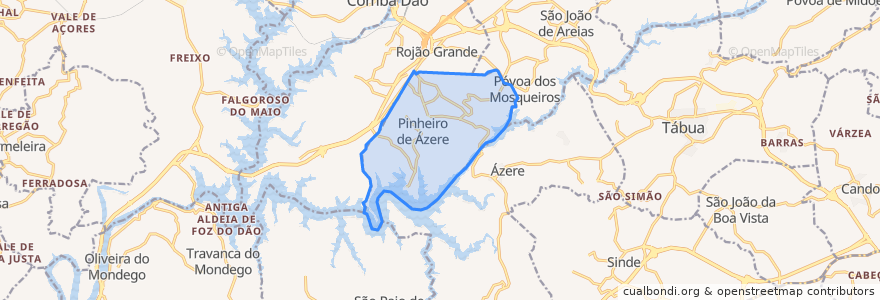 Mapa de ubicacion de Pinheiro de Ázere.