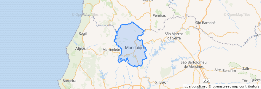 Mapa de ubicacion de Monchique.